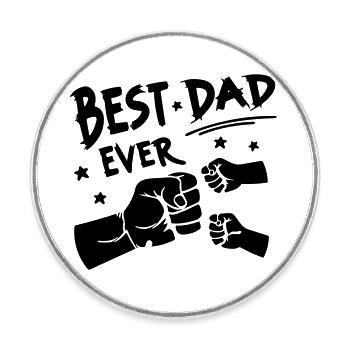 bester Papa aller Zeiten - Runder Kühlschrankmagnet - Weiß - Vorne