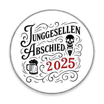 Junggesellenabschied 2025 Jga - Runder Kühlschrankmagnet - Weiß - Vorne