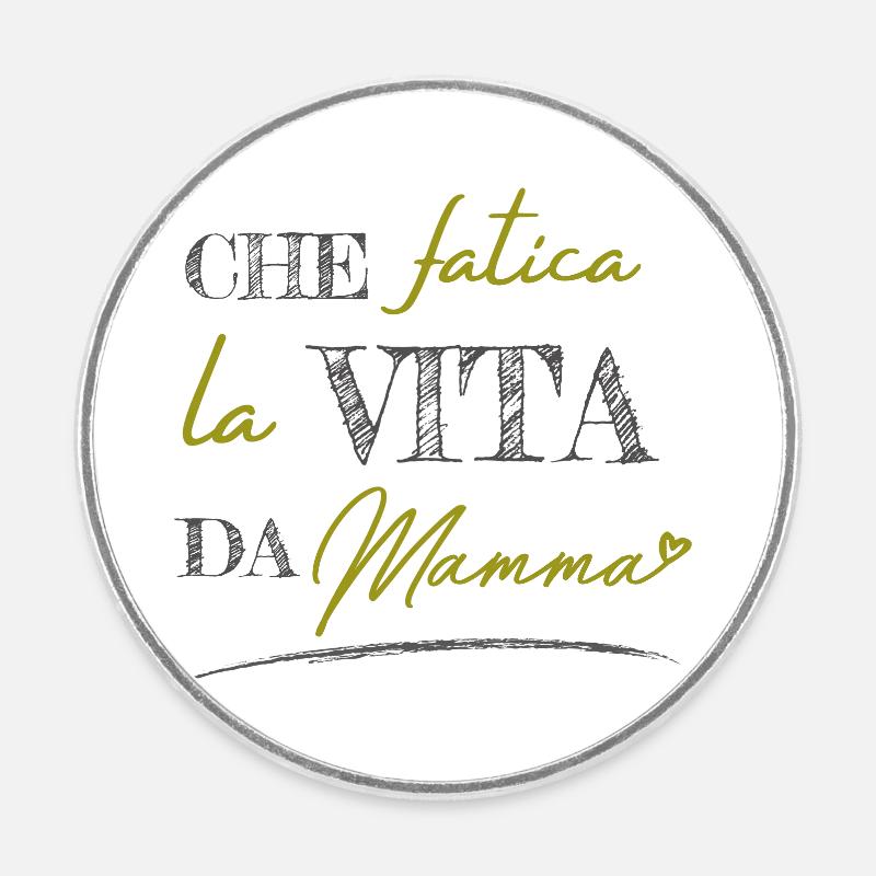 Das Leben als Mutter - Runder Kühlschrankmagnet - Weiß