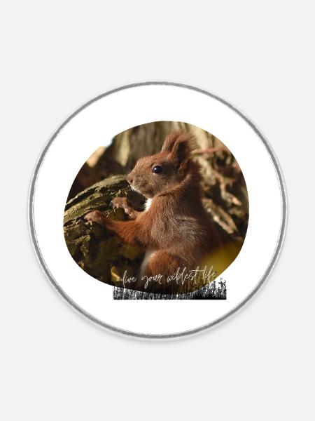 Eichhörnchen - Runder Kühlschrankmagnet - Weiß