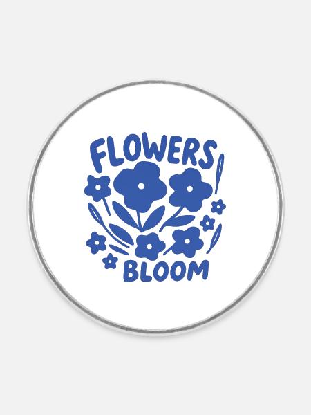 Flowers - Runder Kühlschrankmagnet - Weiß