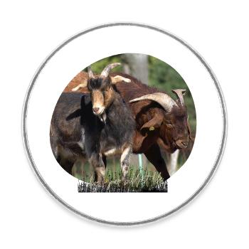 Goats - Round  fridge magnet - white - Front