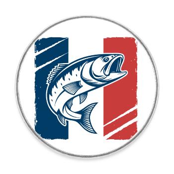 Rot, Weiß & Bass – Frankreich - Runder Kühlschrankmagnet - Weiß - Vorne