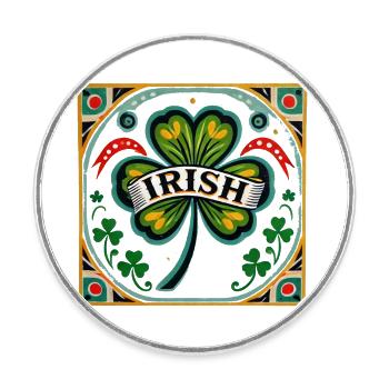 Retro Irish - Round  fridge magnet - white - Front