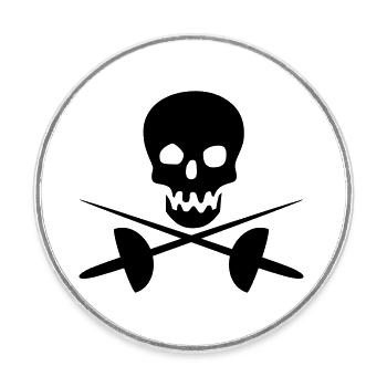 fencing - Round  fridge magnet - white - Front