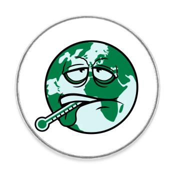 virus de la terre virus bactéries thermomètre l'humanité - Magnet rond - blanc - Devant