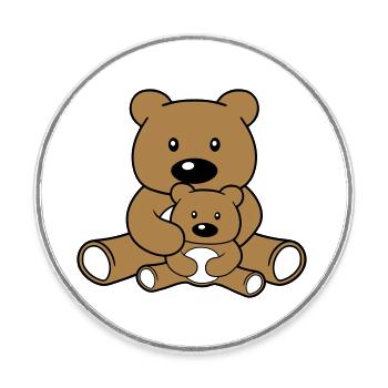 mama papa baby junges liebe 2 freunde paar team si - Runder Kühlschrankmagnet - Weiß - Vorne