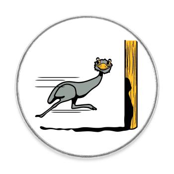 Lustig Emu Strauss rennen witzig comic Cool - Runder Kühlschrankmagnet - Weiß - Vorne