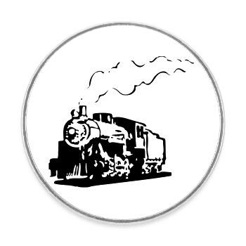 dampflok eisenbahn lokomotive romantik - Runder Kühlschrankmagnet - Weiß - Vorne