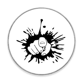 Déposer une goutte de main - Magnet rond - blanc - Devant