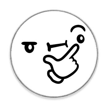 Icon Expression réfléchie du visage - Magnet rond - blanc - Devant