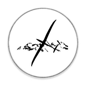 Glider Glider Glider Pilot Pilot - Round  fridge magnet - white - Front