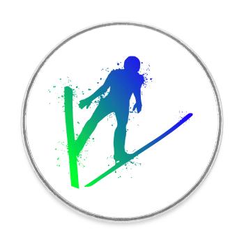Ski jumping Ski flying Winter sports Ski jumpers - Round  fridge magnet - white - Front