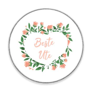 Geschenk für Ute - die Beste - Runder Kühlschrankmagnet - Weiß - Vorne