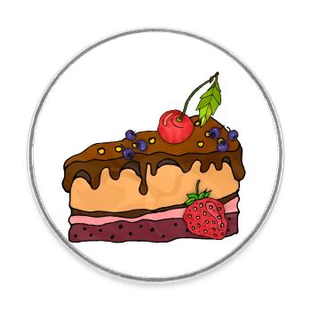 Kuchen - Runder Kühlschrankmagnet - Weiß - Vorne