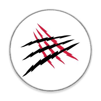 2 scratches wound - Round  fridge magnet - white - Front