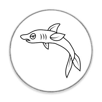 Gelangweilter Wütender Fisch - Runder Kühlschrankmagnet - Weiß - Vorne