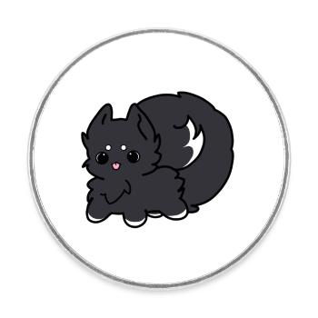 Niedlich Hund Schwarz Weiß - Runder Kühlschrankmagnet - Weiß - Vorne