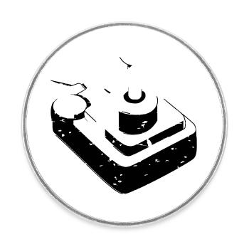 Joystick Spieler Spiel Controller retro Gaming - Runder Kühlschrankmagnet - Weiß - Vorne