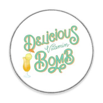 Vitamin Bomb - Round  fridge magnet - white - Front