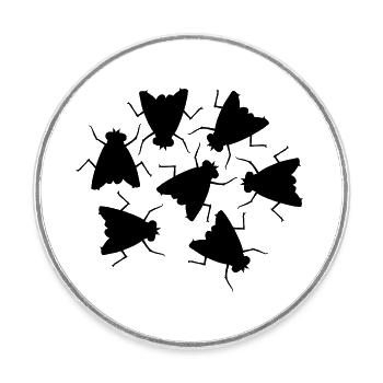 Silhouette de l’équipe House Flying Group - Magnet rond - blanc - Devant