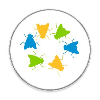 Équipe colorée du groupe de vol de maison - Magnet rond - blanc - Devant