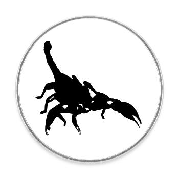 Scorpio Scorpio poisonous Spiny Arachnid Animal - Round  fridge magnet - white - Front