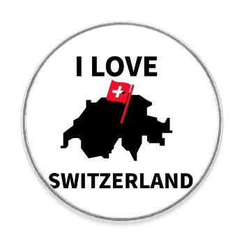 Switzerland my love - Runder Kühlschrankmagnet - Weiß - Vorne