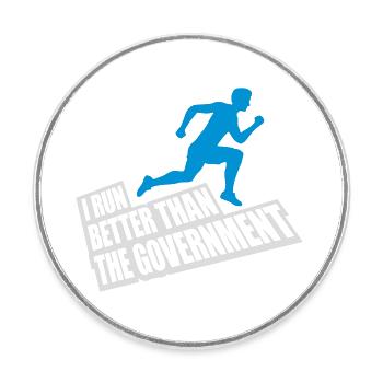 mieux fonctionner que le gouvernement - Magnet rond - blanc - Devant