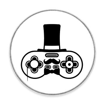 Monsieur vieux contrôleur rétro - Magnet rond - blanc - Devant