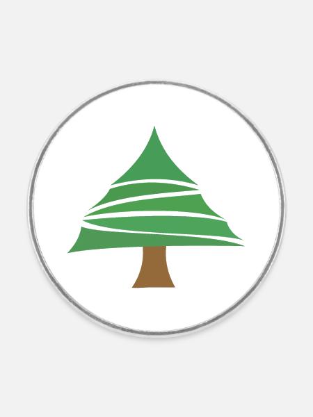 Tannenbaum - Runder Kühlschrankmagnet - Weiß