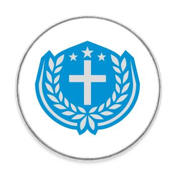 Sterne Jesus Christus Lorbeerkranz - Runder Kühlschrankmagnet - Weiß - Vorne