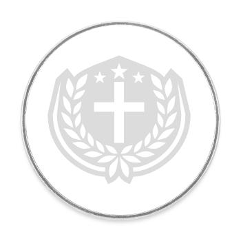 Kreuz Jesus Christus Lorbeerkranz - Runder Kühlschrankmagnet - Weiß - Vorne