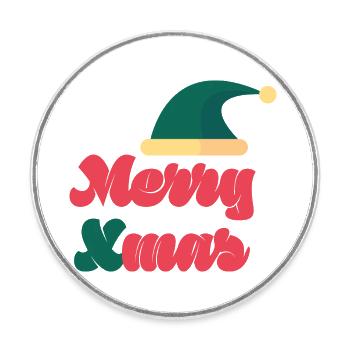 Merry Christmas Frohe Weihnachten Print - Runder Kühlschrankmagnet - Weiß - Vorne