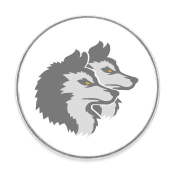 Team Logo Wolf Pack - Runder Kühlschrankmagnet - Weiß - Vorne