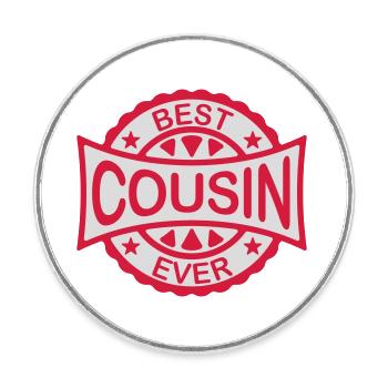 Citation du meilleur cousin de tous les temps - Magnet rond - blanc - Devant