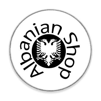 Albanian Shop Logo - Round  fridge magnet - white - Front