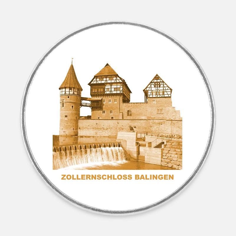 Musée Balingen Zollernschloss Baden-Würtemberg - Magnet rond - blanc