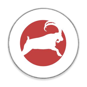 Capricorne - Magnet rond - blanc - Devant