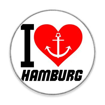 i love hamburg - Runder Kühlschrankmagnet - Weiß - Vorne
