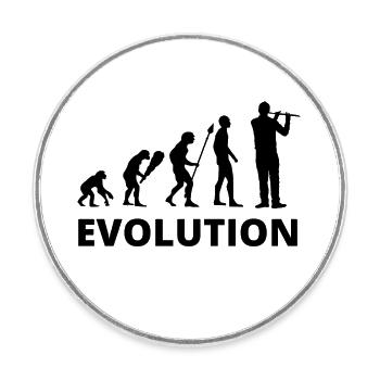 Flute Player T-Shirt, Flute Apparel, Flute Gifts - Round  fridge magnet - white - Front