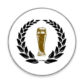 bier kranz - Runder Kühlschrankmagnet - Weiß - Vorne