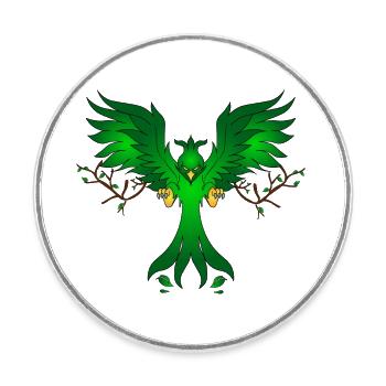 Phoenix de terre - Magnet rond - blanc - Devant