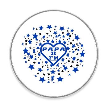 papa je t'aime - Magnet rond - blanc - Devant