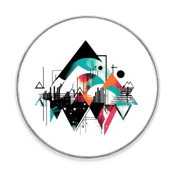 Géométrie urbaine - Magnet rond - blanc - Devant
