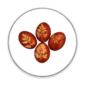Natural colours with onion skins - Round  fridge magnet - white - Front