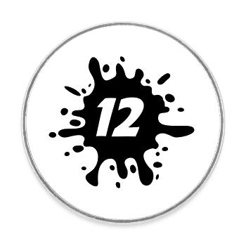 12 - Round  fridge magnet - white - Front