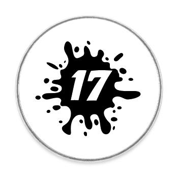 17 - Runder Kühlschrankmagnet - Weiß - Vorne