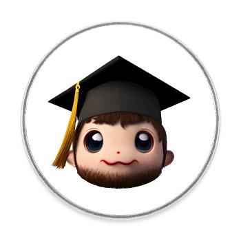 Baccalauréat Diplôme de fin d’études supérieures - Magnet rond - blanc - Devant