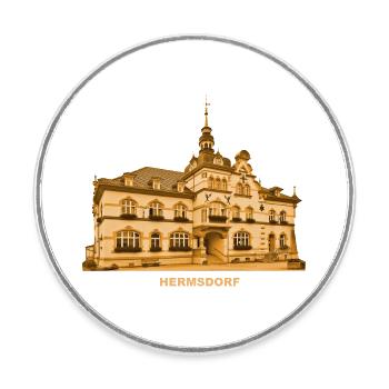 Hermsdorf Town Hall Thuringia Saale Holzland - Round  fridge magnet - white - Front